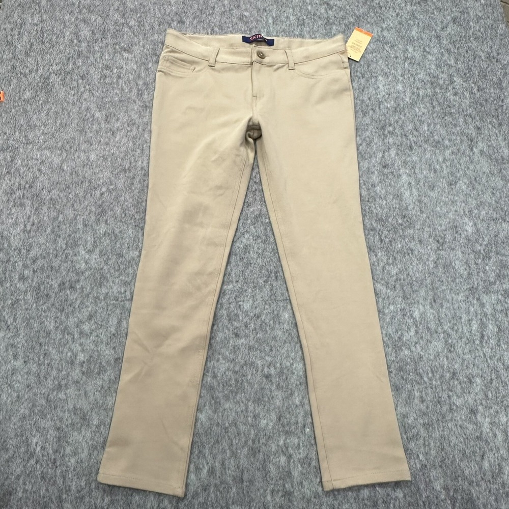 NWT French Toast Girls Size 16 Stretch Khaki Uniform Skinny Pants (32x27)